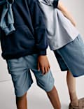 Shorts mit hohem Baumwollanteil und elastischem Bund (6–16 J.)
