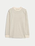 Gestreiftes Oberteil aus reiner Baumwolle (6–16 Jahre)