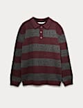 סוודר רוגבי פסים סרוג (6‏-16 שנים)