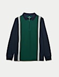 Pure Cotton Long Sleeve Polo Shirt (2-16 Yrs)