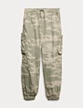 Pantalon cargo doublé 100 % coton à motif camouflage (du 6 au 16 ans)