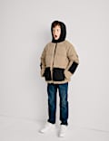 Padded Hooded Colour Block Coat (6-16 Yrs)