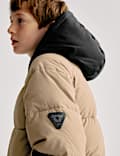Padded Hooded Colour Block Coat (6-16 Yrs)