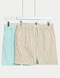 Lot de 2 shorts de bain à rayures (du 6 au 16 ans)