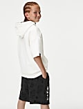 Cotton Rich Short Sleeve Doodle Hoodie (6-16 Yrs)