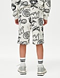 NBA Cotton Rich Printed Shorts (6-16 Yrs)