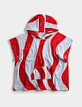 Pure Cotton Striped Towelling Poncho (2-8 Yrs)