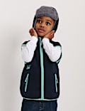 Fleece Zip Through Contrast Trim Gilet (2-8 Yrs)