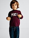 Merino Wool Rich Me! Pull avec texte (du 2 au 10 ans)