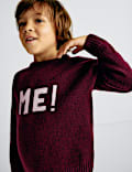Merino Wool Rich Me! Pull avec texte (du 2 au 10 ans)