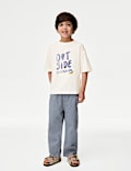 Pure Cotton 'Outside' Slogan T-Shirt (1-8 Yrs)