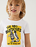 T-shirt με BBQ print Mini Me από 100% βαμβάκι (2-8 ετών)