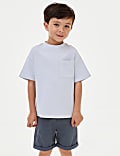 T-Shirt aus reiner Baumwolle mit Stückfärbung (2–8 Jahre)