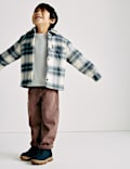 Surchemise 100 % coton à carreaux avec doublure imitation peau de mouton (du 2 au 10 ans)