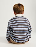 Cotton Rich Graphic Striped Rugby Top (2-8 Yrs)