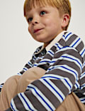 Cotton Rich Graphic Striped Rugby Top (2-8 Yrs)