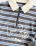 Cotton Rich Graphic Striped Rugby Top (2-8 Yrs)