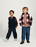 Borg Checked Jacket (2-8 Yrs)