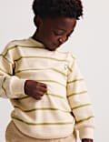 Pure Cotton Striped Textured Top (1-8 Yrs)