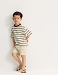 Cotton Rich Knitted Striped T-Shirt (2-8 Yrs)