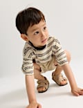 Cotton Rich Knitted Striped T-Shirt (2-8 Yrs)