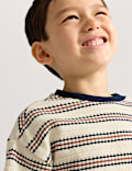 Cotton Rich Knitted Striped T-Shirt (2-8 Yrs)