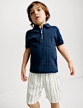 Linen Rich Striped Shorts (2-8 Yrs)