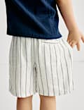 Linen Rich Striped Shorts (2-8 Yrs)