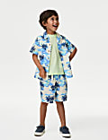 Pure Cotton Palm Tree Shorts (2-8 Yrs)