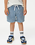 Denim Striped Shorts (2-8 Yrs)