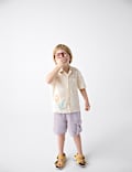 Short en lin à taille élastique (du 2&nbsp;au 8&nbsp;ans)
