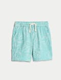 Pure Cotton Leaf Embroidered Shorts (2-8 Yrs)