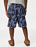 Pure Cotton Palm Tree Shorts (2-8 Yrs)