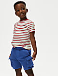 Cotton Rich Garment Dyed Cargo Shorts (2-8 Yrs)