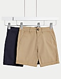 2pk Cotton Rich Chino Shorts (2-8 Yrs)