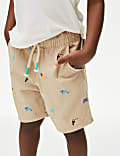 Pure Cotton Embroidered Shorts (2-8 Yrs)