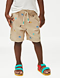 Pure Cotton Embroidered Shorts (2-8 Yrs)