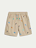 Pure Cotton Embroidered Shorts (2-8 Yrs)