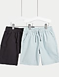 2pk Pure Cotton Ripstop Shorts (2-8 Yrs)