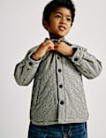 Doorgestikt overhemdjack met microruitmotief (2-10 jaar)