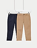 Lot de 2&nbsp;chinos en coton (du 2&nbsp;au 8&nbsp;ans)
