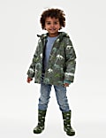 Manteau 3&nbsp;en&nbsp;1 style pêcheur à capuche et motif dinosaure (du 2 au 8&nbsp;ans)