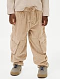 Παντελόνι cargo με κορδόνι σε φαρδιά γραμμή από 100% βαμβάκι (2-8 ετών)