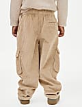 Παντελόνι cargo με κορδόνι σε φαρδιά γραμμή από 100% βαμβάκι (2-8 ετών)