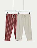 2pk Pure Cotton Trousers (2-8 Yrs)