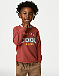 Pure Cotton Slogan Sweatshirt (2-8 Yrs)