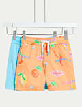 2pk Fruit And Plain Swim Shorts (2-8 Yrs)