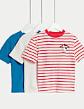 T-Shirt με σχέδιο μήλο και υψηλή περιεκτικότητα σε βαμβάκι (2-8 ετών), σετ των 3