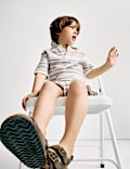 2-tlg. Outfit aus reiner Baumwolle bestehend aus einem Oberteil und einer Hose mit Strukturmuster (1–8 Jahre)