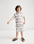 2-tlg. Outfit aus reiner Baumwolle bestehend aus einem Oberteil und einer Hose mit Strukturmuster (1–8 Jahre)
